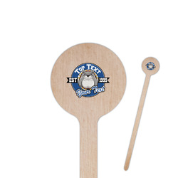 School Mascot 6" Round Wooden Stir Sticks - Single Sided (Personalized)