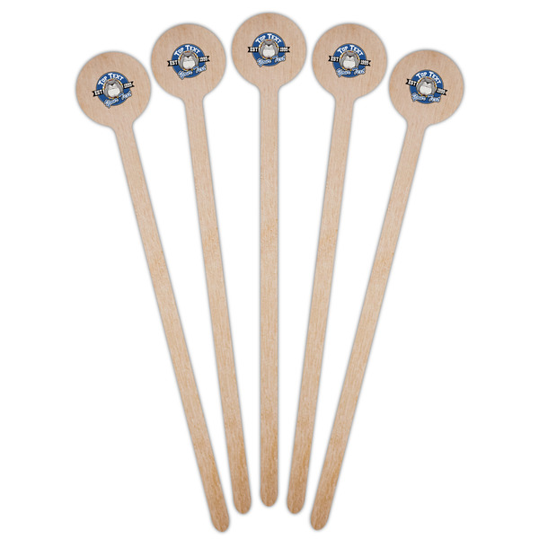 School Mascot Wooden 6" Stir Stick - Round - Fan View