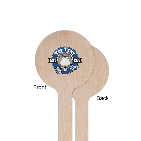School Mascot Wooden 6" Stir Stick - Round - Single Sided - Front & Back