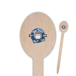School Mascot Oval Wooden Food Picks - Single Sided (Personalized)