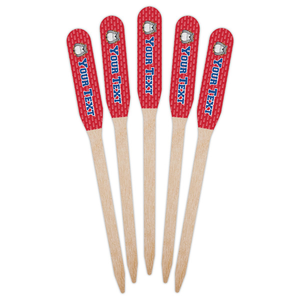 School Mascot Wooden Food Pick - Paddle - Fan View