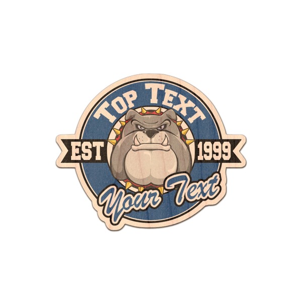 Custom School Mascot Genuine Maple or Cherry Wood Sticker (Personalized)