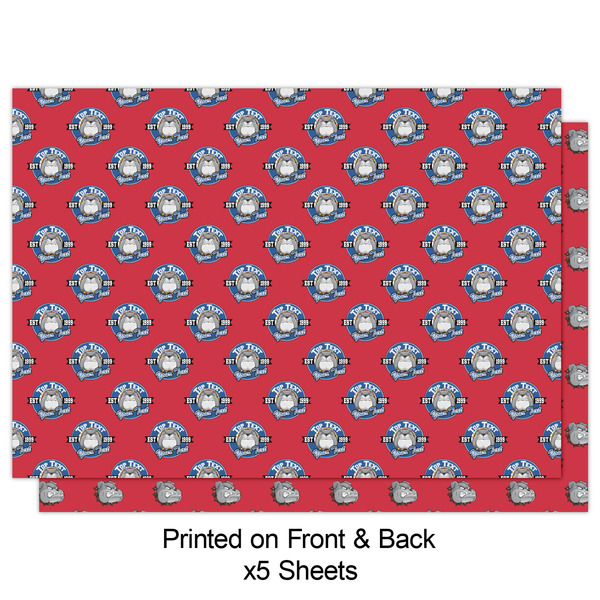 School Mascot Wrapping Paper Sheet - Double Sided - Front