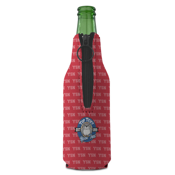 School Mascot Zipper Bottle Cooler - BACK (bottle)
