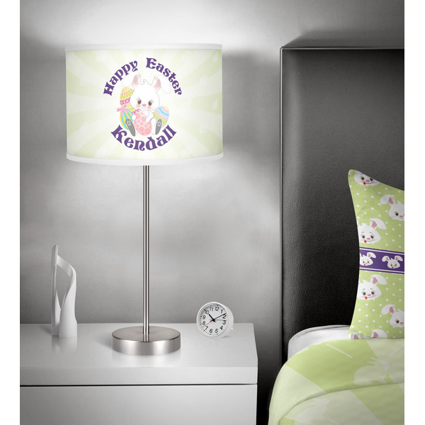 Easter Bunny 13 inch drum lamp shade - in room