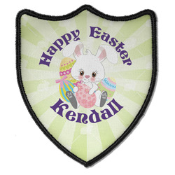 Easter Bunny Iron On Shield Patch B w/ Name or Text