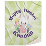 Easter Bunny Sherpa Throw Blanket (Personalized)