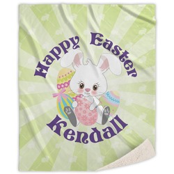 Easter Bunny Sherpa Throw Blanket (Personalized)