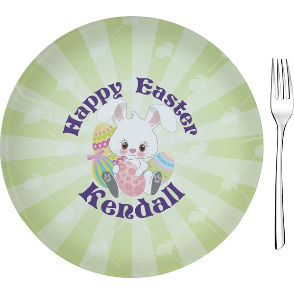 Custom Easter Bunny 8" Glass Appetizer / Dessert Plates - Single or Set (Personalized)