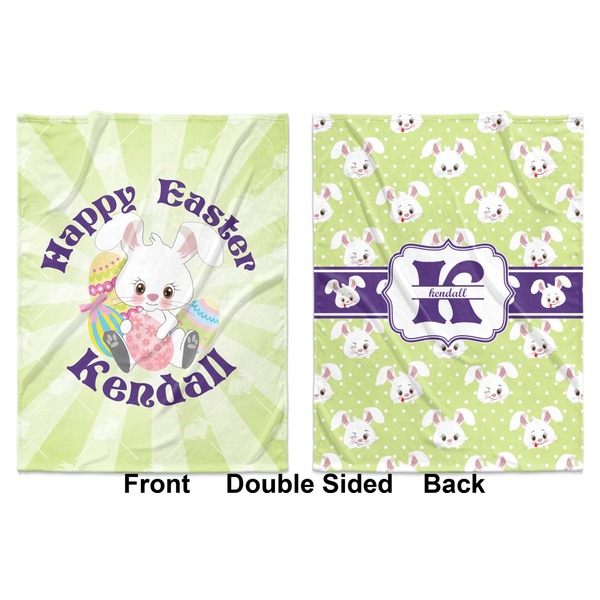 Easter Bunny Baby Blanket (Double Sided - Printed Front and Back)