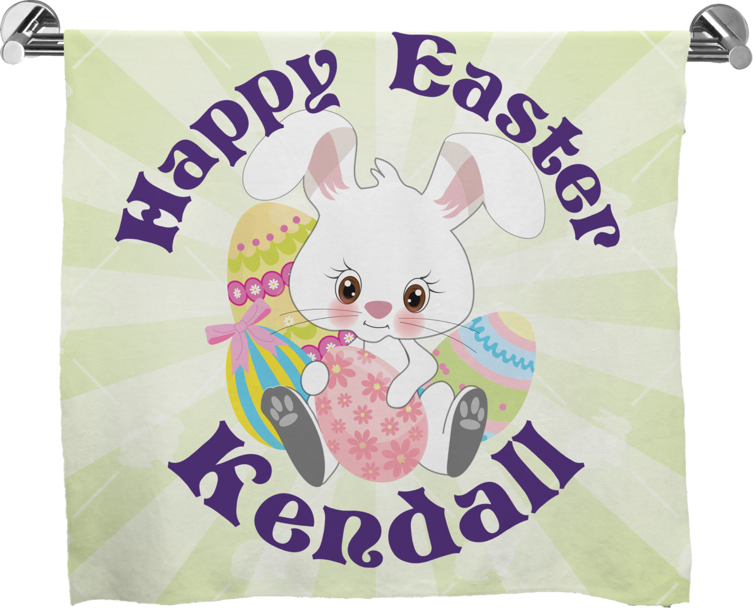 Custom Easter Bunny Bath Towel (Personalized) YouCustomizeIt