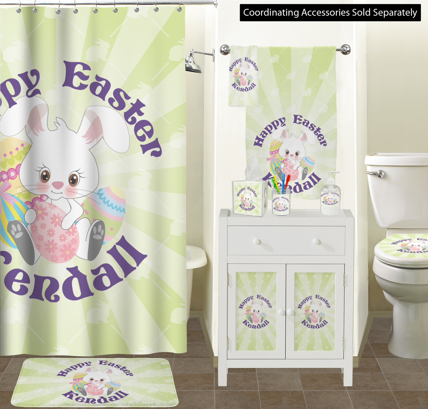Custom Easter Bunny Hand Towel Full Print (Personalized) YouCustomizeIt