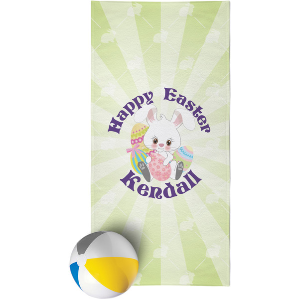 Custom Easter Bunny Beach Towel (Personalized)