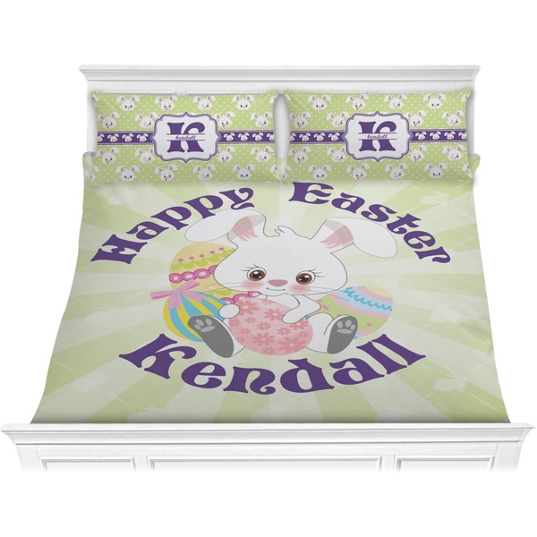 Custom Easter Bunny Comforter Set - King (Personalized)