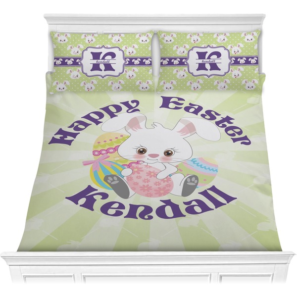 Custom Easter Bunny Comforter Set - Full / Queen (Personalized)