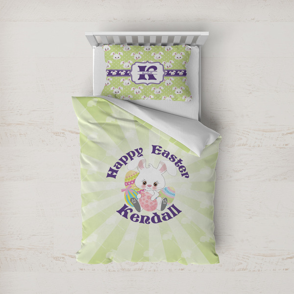 Custom Easter Bunny Duvet Cover Set - Twin (Personalized)