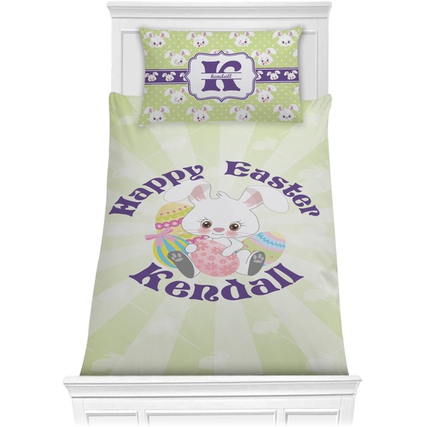 Custom Easter Bunny Comforter Set - Twin (Personalized)