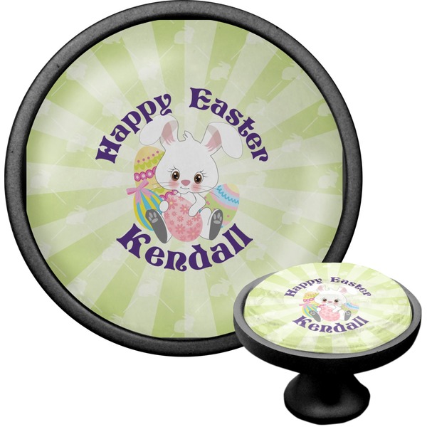 Custom Easter Bunny Cabinet Knob (Black) (Personalized)