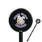 Easter Bunny Black Plastic 5.5" Stir Stick - Round - Closeup