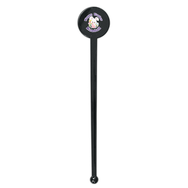 Easter Bunny Black Plastic 7" Stir Stick - Round - Single Stick