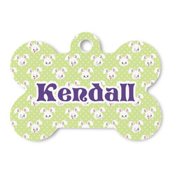 Easter Bunny Bone Shaped Dog ID Tag (Personalized)