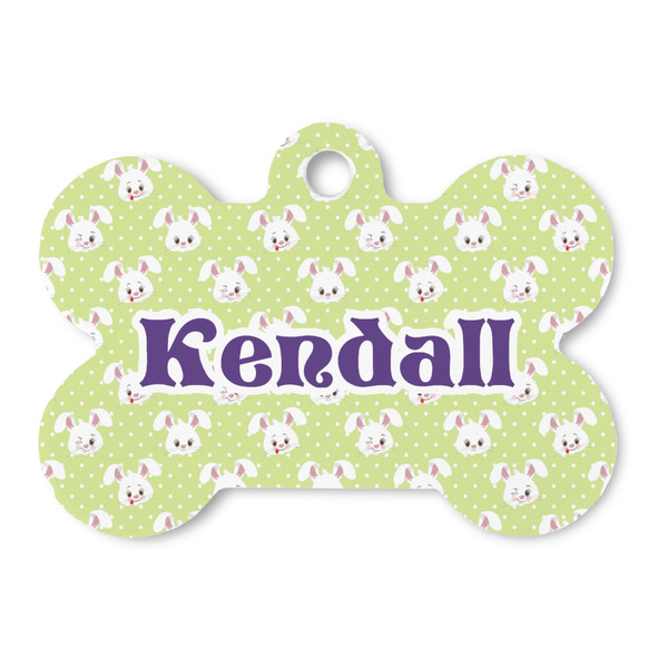 Custom Easter Bunny Bone Shaped Dog ID Tag - Large (Personalized)