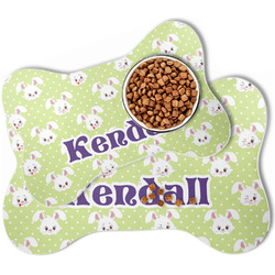 Easter Bunny Bone Shaped Dog Food Mat (Personalized)
