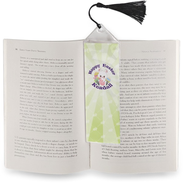 Easter Bunny Bookmark with tassel - In book