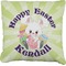 Easter Bunny Faux-Linen Throw Pillow 20" (Personalized)