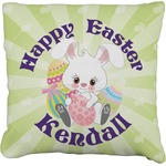Easter Bunny Faux-Linen Throw Pillow 26" (Personalized)