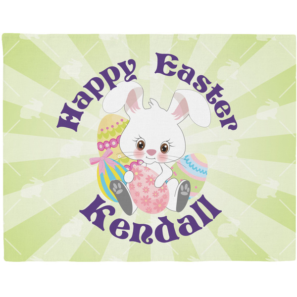 Custom Easter Bunny Woven Fabric Placemat - Twill w/ Name or Text
