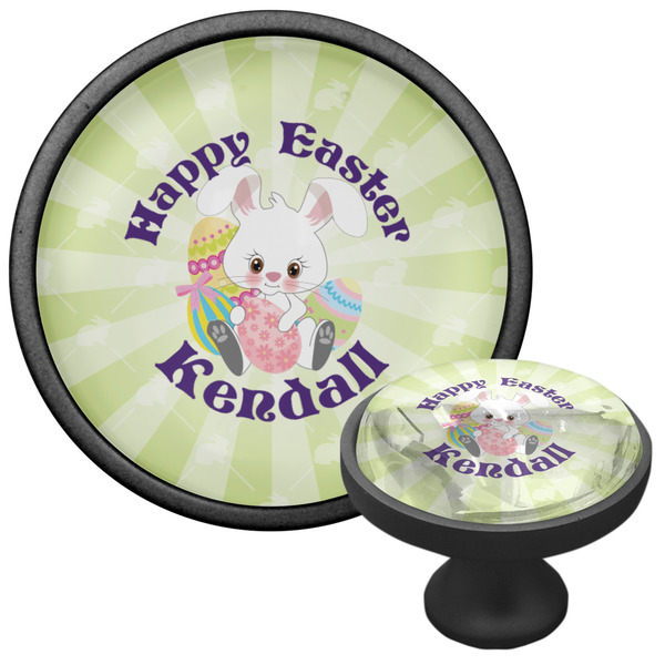 Easter Bunny Cabinet Knob - Black - Multi Angle