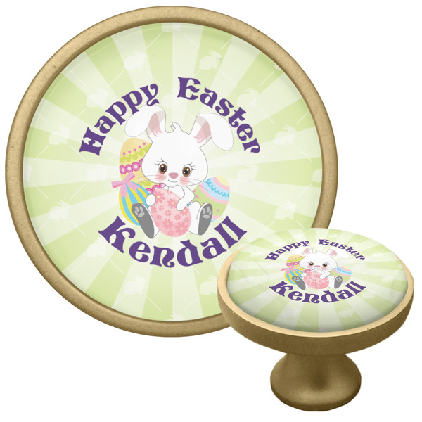 Custom Easter Bunny Cabinet Knob - Gold (Personalized)