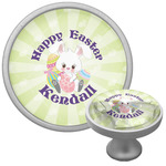 Easter Bunny Cabinet Knob (Silver) (Personalized)