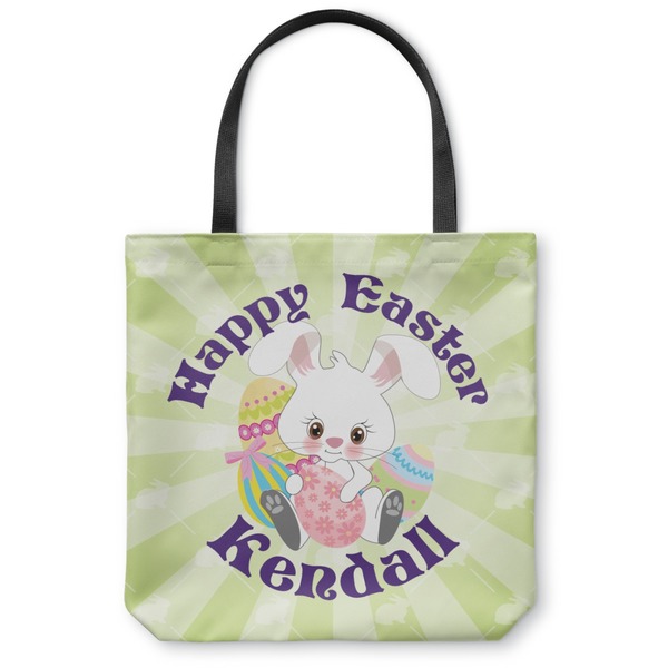 Custom Easter Bunny Canvas Tote Bag - Large - 18"x18" (Personalized)