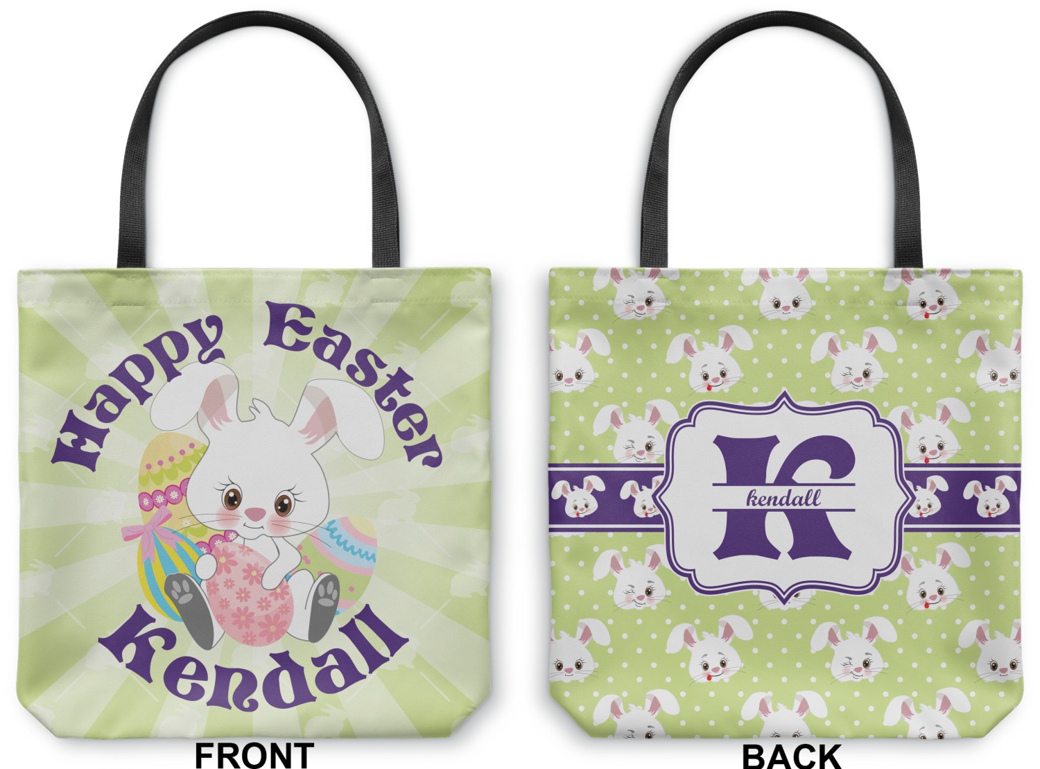 Custom Easter Bunny Canvas Tote Bag (Personalized) | YouCustomizeIt