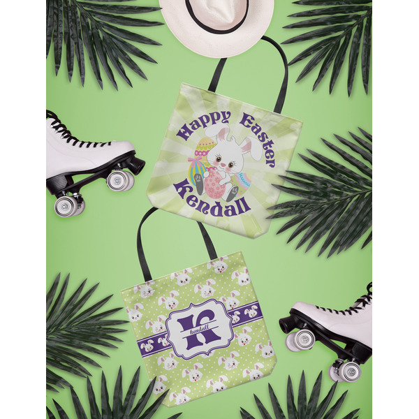 Easter Bunny Canvas Tote Lifestyle Front and Back