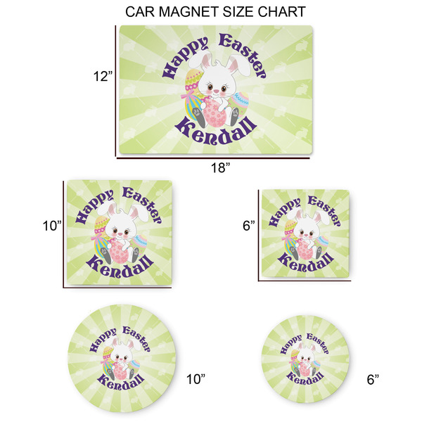 Easter Bunny Car Magnets - SIZE CHART