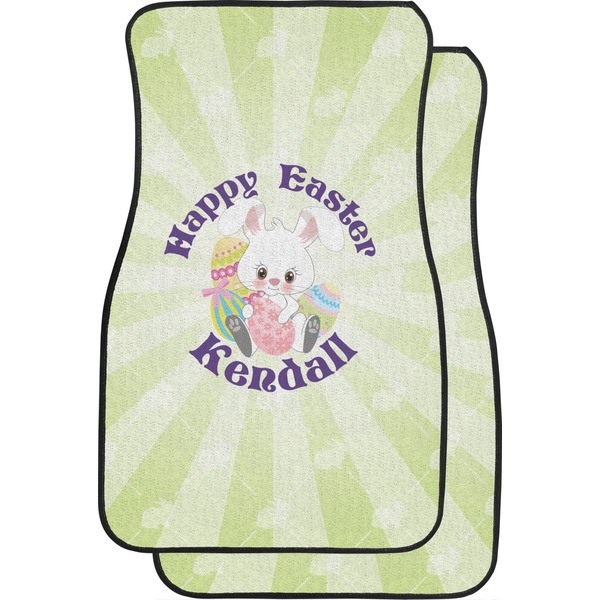 Custom Easter Bunny Car Floor Mats (Front Seat) (Personalized)