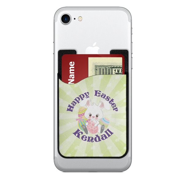 Custom Easter Bunny 2-in-1 Cell Phone Credit Card Holder & Screen Cleaner (Personalized)