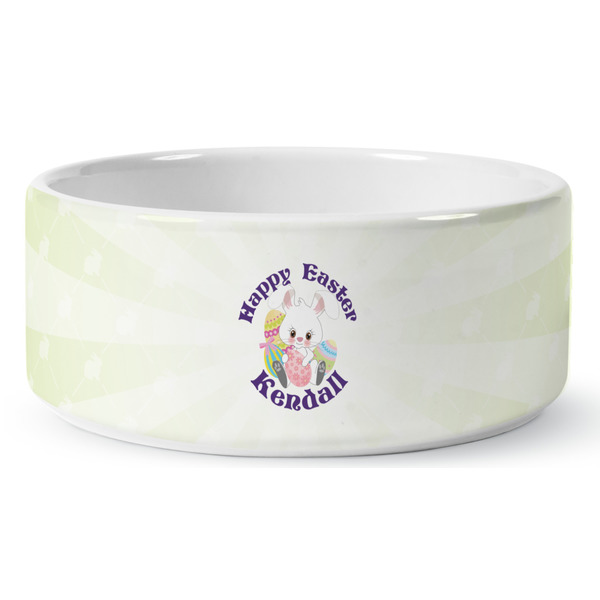 Easter Bunny Ceramic Dog Bowl - Medium - Front