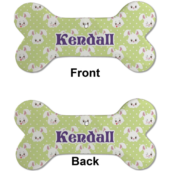 Easter Bunny Ceramic Flat Ornament - Bone Front & Back (APPROVAL)