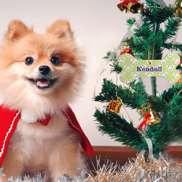 Easter Bunny Ceramic Flat Ornament - Bone (LIFESTYLE)