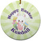Easter Bunny Ceramic Flat Ornament - Circle (Front)