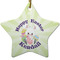Easter Bunny Ceramic Flat Ornament - Star (Front)