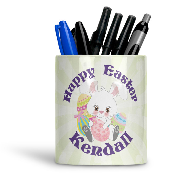 Custom Easter Bunny Ceramic Pen Holder