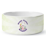 Easter Bunny Ceramic Dog Bowl (Personalized)