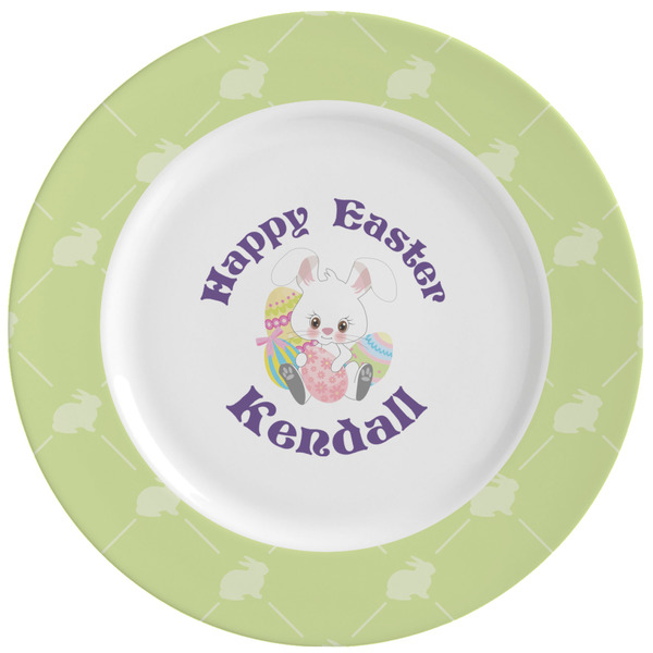 Custom Easter Bunny Ceramic Dinner Plates (Set of 4) (Personalized)