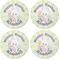 Easter Bunny Coaster Round Rubber Back - Apvl