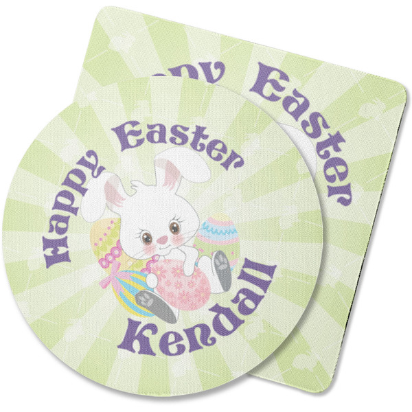 Custom Easter Bunny Rubber Backed Coaster (Personalized)